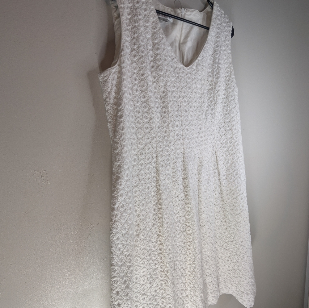 Pendleton Elegant White Sleeveless Eyelet Dress S… - image 7